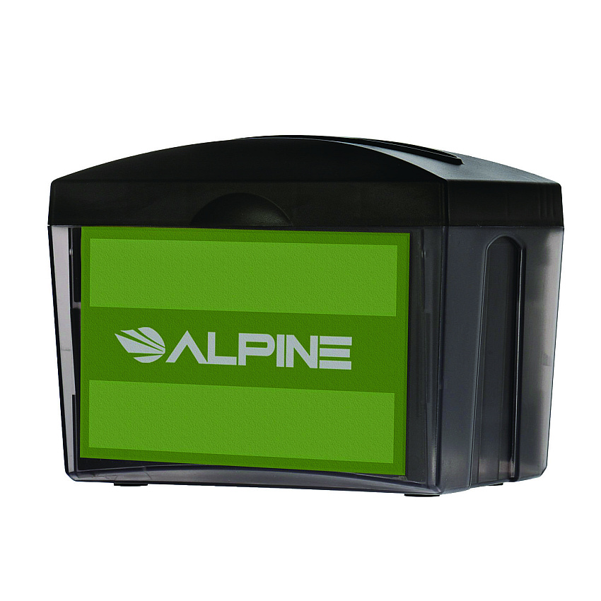 Alpine Interfold Table Top Dispenser Napkin Holder, 5.9 x 8 x 6.5, Black (ALP4332)
