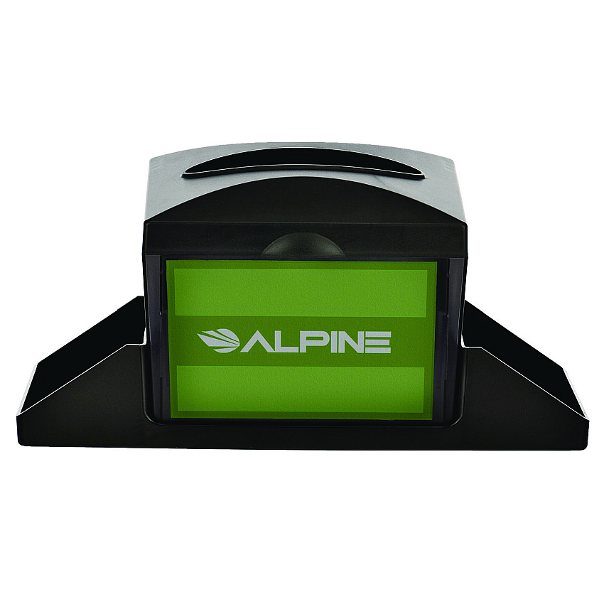 Alpine Interfold Table Top Dispenser Napkin Holder with Caddy, 6 x 14.17 x 6.5, Black (ALP4332C)