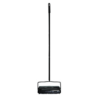 Alpine Manual Triple Brush Carpet and Floor Sweeper, 42.5" Handle, Black (ALP469BLKNEW)