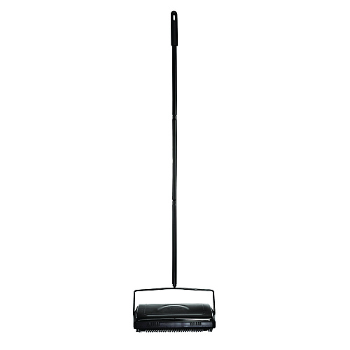 Alpine Manual Triple Brush Carpet and Floor Sweeper, 42.5" Handle, Black (ALP469BLKNEW)