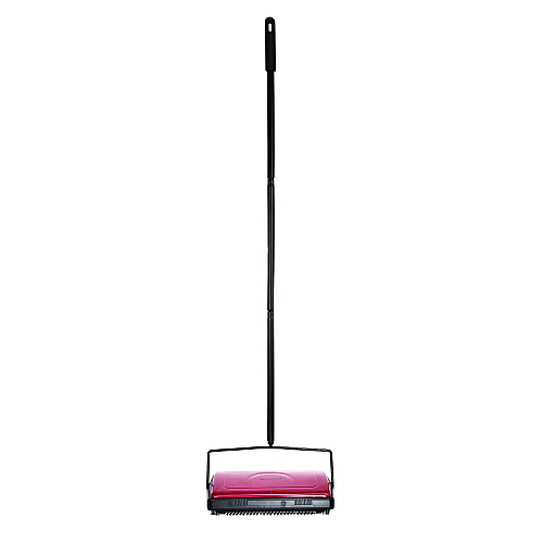 Alpine Manual Triple Brush Carpet and Floor Sweeper, 42.5" Handle, Red (ALP469REDNEW)