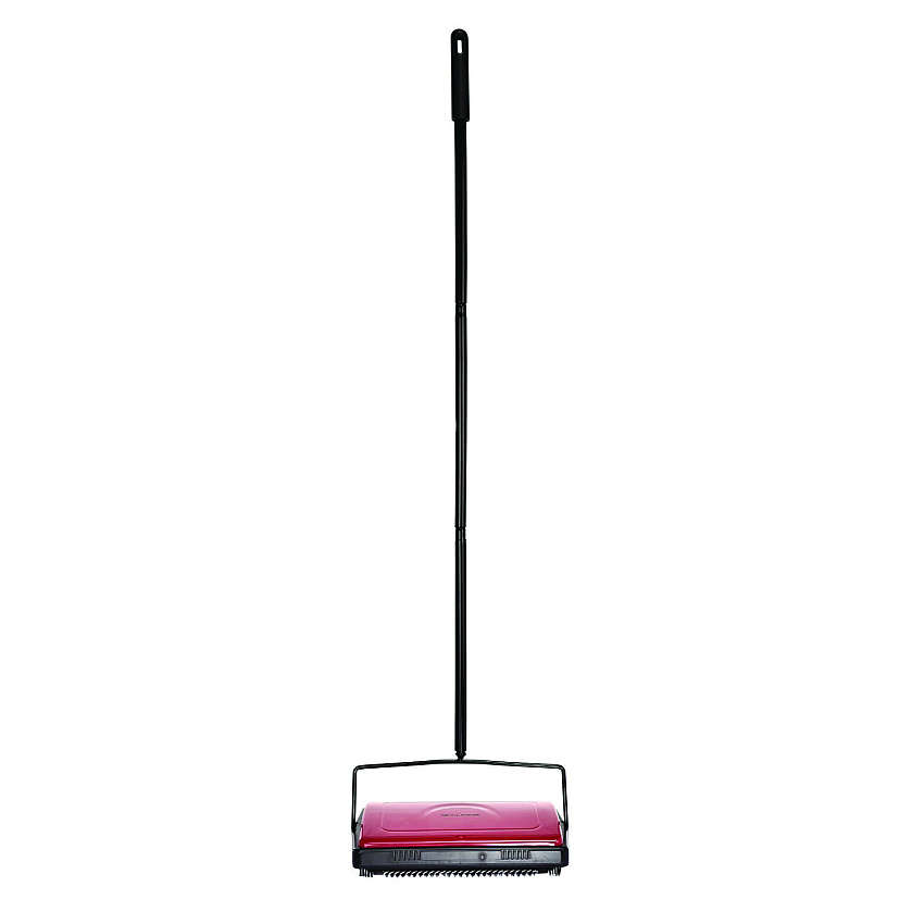 Alpine Manual Triple Brush Carpet and Floor Sweeper, 42.5" Handle, Red (ALP469REDNEW)