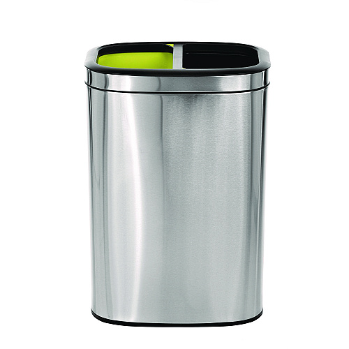 Alpine 10.5 Gallon Stainless Steel Open Top Dual Compartment Trash Can (ALP470R40L)