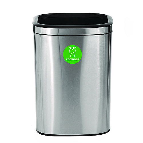 Alpine 10.5 Gallon Compost Can, Brushed Stainless Steel (ALP47040LCO)
