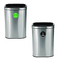 Alpine 10.5 Gallon Compost and Trash Station, Brushed Stainless Steel (ALP47040LCOT)
