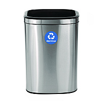 Alpine 10.5 Gallon Slim Recycling Can, Brushed Stainless Steel (ALP47040LR)