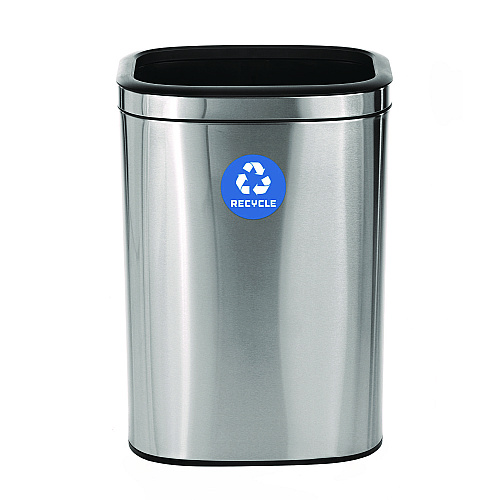Alpine 10.5 Gallon Slim Recycling Can, Brushed Stainless Steel (ALP47040LR)