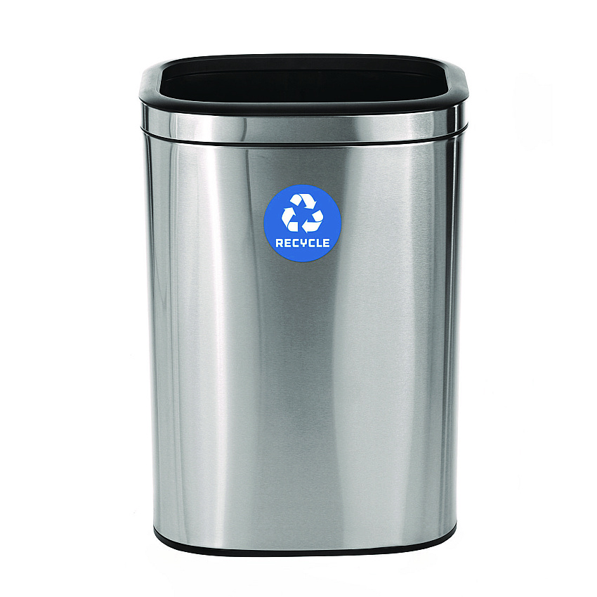 Alpine 10.5 Gallon Slim Recycling Can, Brushed Stainless Steel (ALP47040LR)