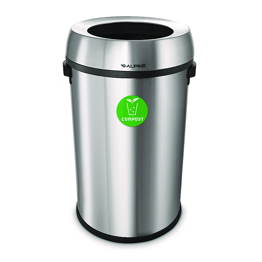Alpine 17 Gallon Stainless Steel Open Top Compost Station (ALP47065LCO)