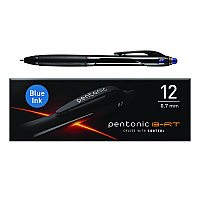 TOPS PENTONIC Retractable Ballpoint Pen, Fine 0.7 mm, Blue Ink, Blue Barrel, 12/Pack (12123)