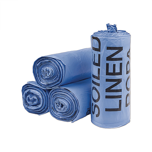Inteplast Group Institutional Low-Density Can Liners, Soiled Linen, 30 gal, 1 mil, 30" x 43", Blue, 200/Carton (BR3043XHVB)