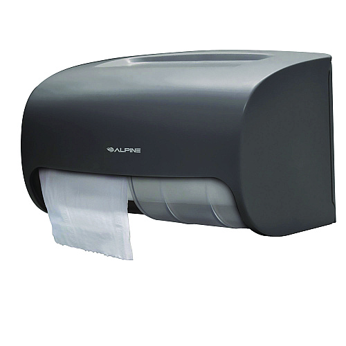 Alpine Side-by-Side Double Roll Toilet Tissue Dispenser, 6.3 x 6.3 x 10.3, Gray (ALP452GRY)