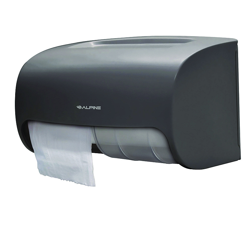 Alpine Side-by-Side Double Roll Toilet Tissue Dispenser, 6.3 x 6.3 x 10.3, Gray (ALP452GRY)