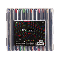 TOPS PENTONIC Gel Stick Pen Set, (4) 0.6mm Fine Tip, (6) 0.7mm Fine Tip, (2) 1 mm Medium Tip, Assorted Ink/Barrel Colors, 12/Pack (12185)