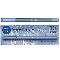 TOPS PENTONIC Frost Pen, Stick, Fine 0.7 mm, Blue Ink, Frosted Blue Barrel, 10/Pack (13085)