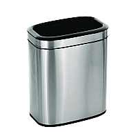 Alpine Stainless Steel Rectangular Liner Open Top Trash Can, 5.3 gal, Brushed Stainless Steel (ALP47020L)