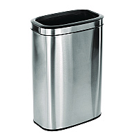 Alpine Stainless Steel Rectangular Liner Open Top Trash Can, 10.5 gal, Brushed Stainless Steel (ALP47040L)