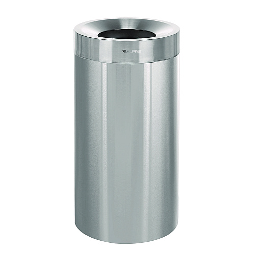 Alpine 27 Gallon Stainless Steel Commercial Indoor Trash Can, Brushed Stainless Steel (ALP47527)