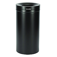 Alpine 27 Gallon Stainless Steel Commercial Indoor Trash Can, Black (ALP47527BLK)