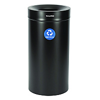 Alpine 27 Gallon Stainless Steel Recycling Can, Black (ALP47527BLKR)