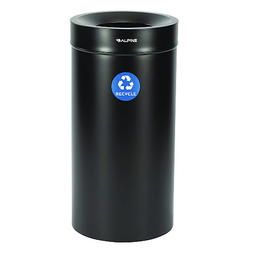 Alpine 27 Gallon Stainless Steel Recycling Can, Black (ALP47527BLKR)