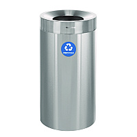 Alpine 27 Gallon Stainless Steel Recycling Can, Brushed Stainless Steel (ALP47527R)