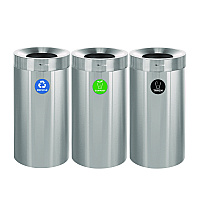 Alpine 27 Gallon Stainless Steel Compost Bin, Recycling Can and Trash Receptacle, Brushed Stainless Steel (ALP47527RTCO)