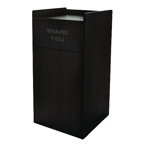 Alpine 40 Gal Commercial Tray Top Waste Enclosure Trash Receptacle, 40 gal, Wood, Black (ALP476BLK)