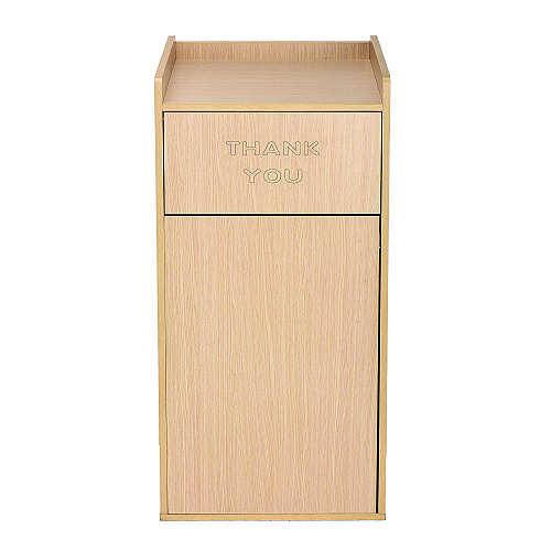 Alpine 40 Gal Commercial Tray Top Waste Enclosure Trash Receptacle, 40 gal, Wood, Medium Oak (ALP476MEO)