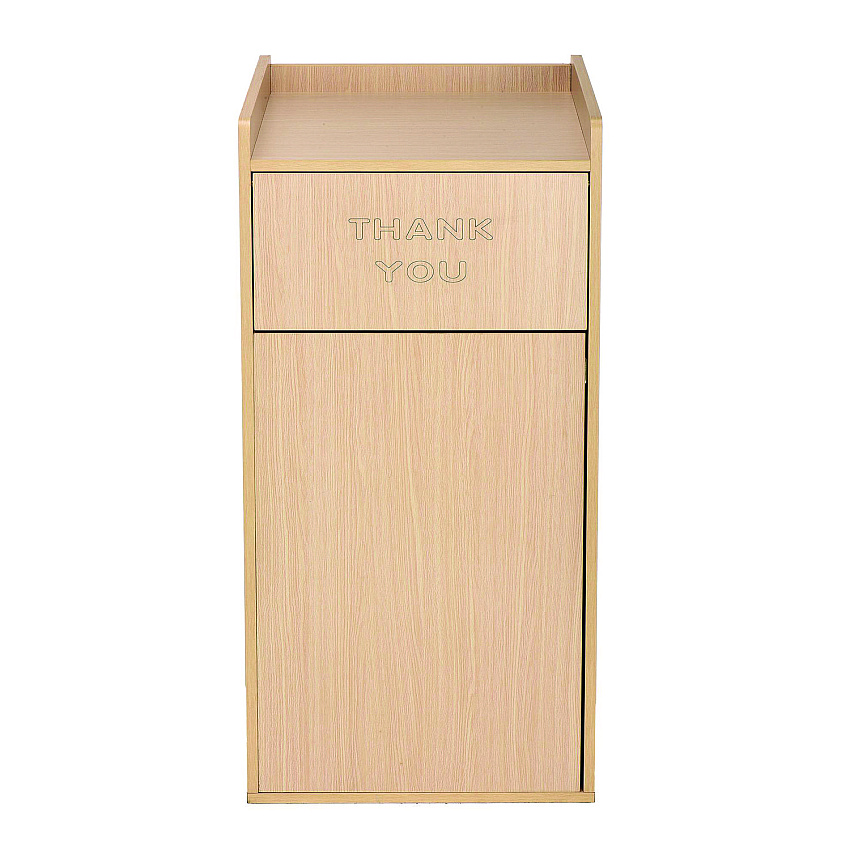 Alpine 40 Gal Commercial Tray Top Waste Enclosure Trash Receptacle, 40 gal, Wood, Medium Oak (ALP476MEO)