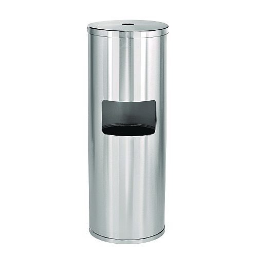 Alpine Stainless Steel 7 Gal Trash Can with Gym Disinfecting Wipes Dispenser (ALP4777)