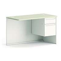 HON 38000 Series Return Pedestal, Box/File, 26.38w x 50.38d x 31.38h, Right, Silver/Light Gray (38215RB9Q)