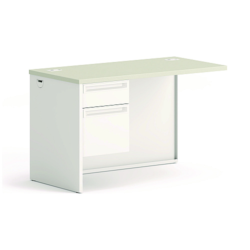 HON 38000 Series Return Pedestal, Box/File, 26.38w x 50.38d x 31.38h, Left, Silver/Light Gray (38216LB9Q)