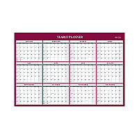 Blue Sky Classic Red Laminated Erasable Wall Calendar, 36 x 24, White/Red/Gray Sheets, 12-Month (Jan to Dec): 2026 (116054)