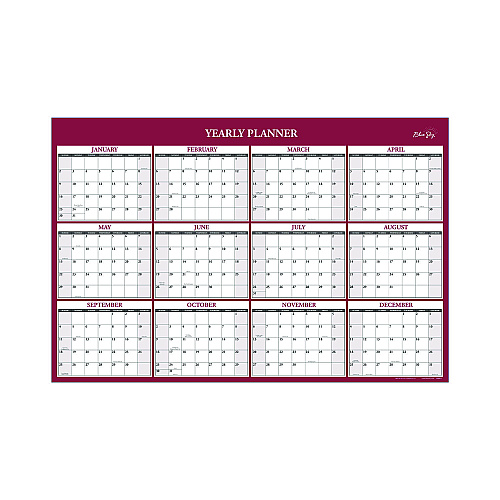 Blue Sky Classic Red Laminated Erasable Wall Calendar, 36 x 24, White/Red/Gray Sheets, 12-Month (Jan to Dec): 2026 (116054)
