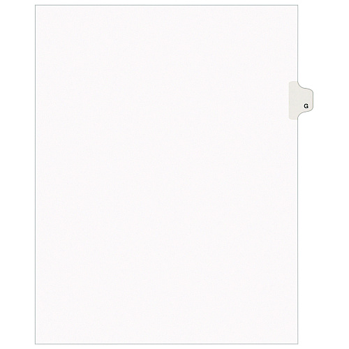 Preprinted Legal Exhibit Side Tab Index Dividers, Avery Style, 26-Tab, G, 11 x 8.5, White, 25/Set, (1407) (01407)