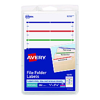 Avery Removable File Folder Labels with Sure Feed Technology, 0.66 x 3.44, White, 7/Sheet, 36 Sheets/Pack (5235)