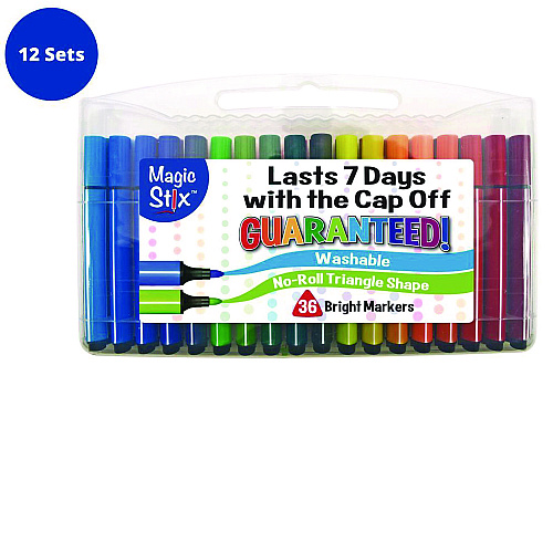 The Pencil Grip Magic Tri Stix Set, 36 Assorted Colors, 36/Set, 12 Sets/Carton (39912)