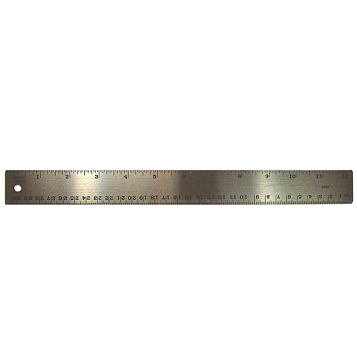The Pencil Grip Stainless Steel Ruler, Standard/Metric, 12" Long, Silver, 72/Carton (15272)