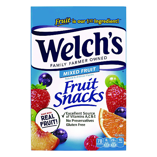 Welch's Fruit Snacks, Mixed Fruit, 0.9 oz Pouch, 40/Box (PIM94068)