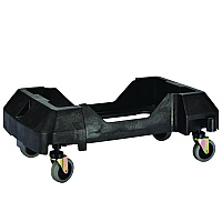 Alpine Rectangular Trash Can Dolly, 200 lb Capacity, 8.2 x 24.4 x 15.7, Black (ALP477DOLLY)