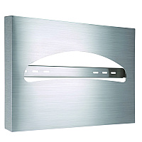 Alpine Stainless Steel Brushed Half-Fold Toilet Seat Cover Dispenser, 15.7 x 2 x 11.8 (ALP483)