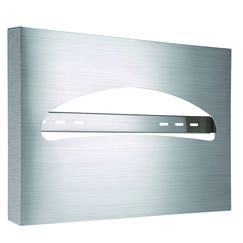 Alpine Stainless Steel Brushed Half-Fold Toilet Seat Cover Dispenser, 15.7 x 2 x 11.8 (ALP483)