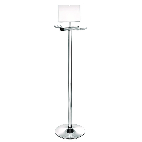 Alpine Wet Umbrella Bag Wrapper Stand with 100 Long Bags, Stainless Steel, 12 x 12 x 48, Silver (ALP489)