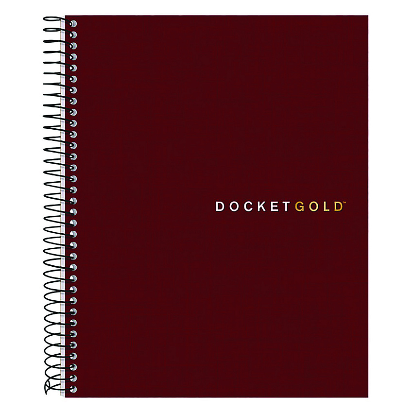 TOPS Docket Gold Planner, 1-Subject, Narrow Rule, Black Cover, (70) 8.5 x 6.75 Sheets (63754)