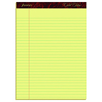 Ampad Gold Fibre Writing Pads, Wide/Legal Rule, 50 Canary-Yellow 8.5 x 11.75 Sheets, 4/Pack (20032)
