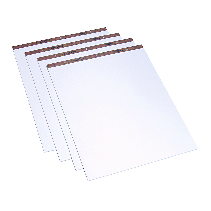 TOPS Easel Pads, Quadrille Rule (1 sq/in), 27 x 34, White, 50 Sheets, 4/Carton (7900)