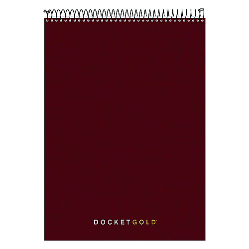 TOPS Docket Gold Planner Pad, Project-Management Format, Medium/College Rule, Black Cover, 70 White 8.5 x 11.75 Sheets (63753)