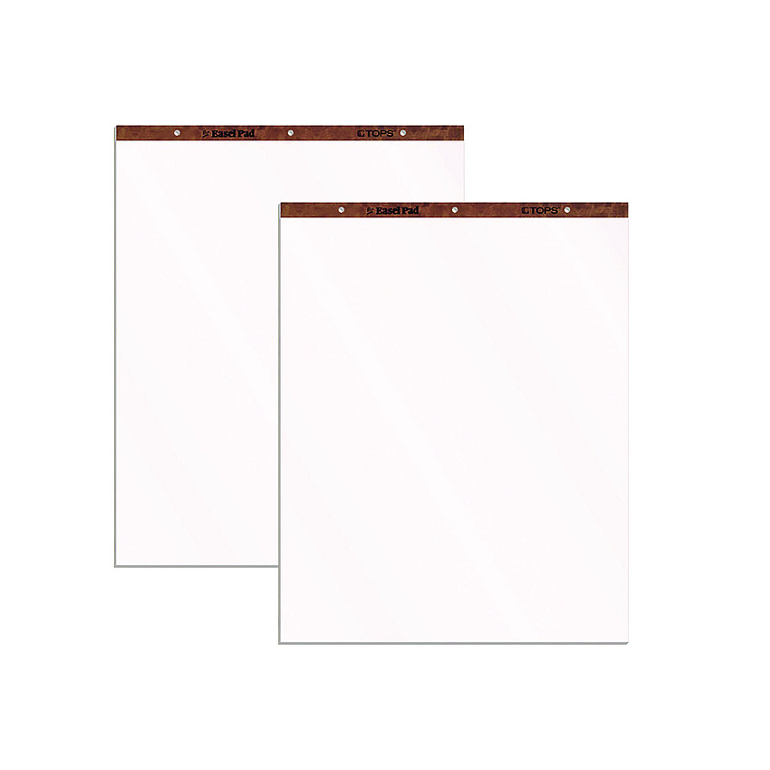 TOPS Easel Pads, Unruled, 27 x 34, White, 50 Sheets, 2/Carton (7903)