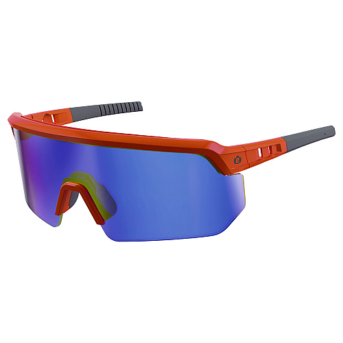 ergodyne Skullerz AEGIR-AFASPM Anti-Scratch and Enhanced Anti-Fog Safety Glasses, Orange Frame, Blue Mirror Polycarb Lens (55062)